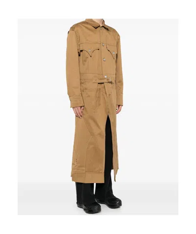 Junya Watanabe Button-down Belted Coat In Brown