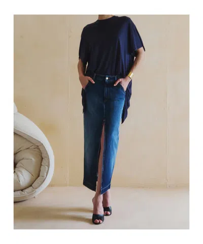 Darkpark Dark Blue Erika Denim Skirt In Blue
