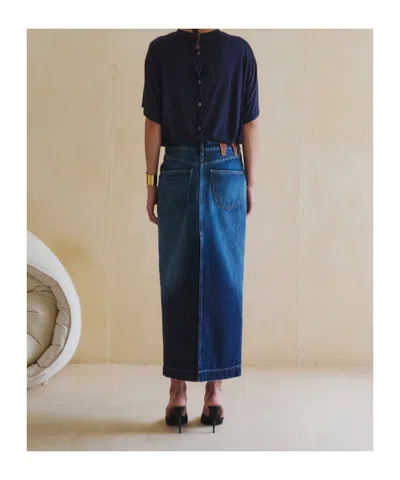 Darkpark Dark Blue Erika Denim Skirt In Blue