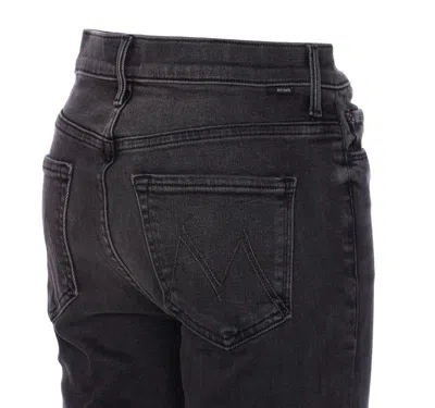 Mother Flared Leg Trousers Contrast Stitching In Black