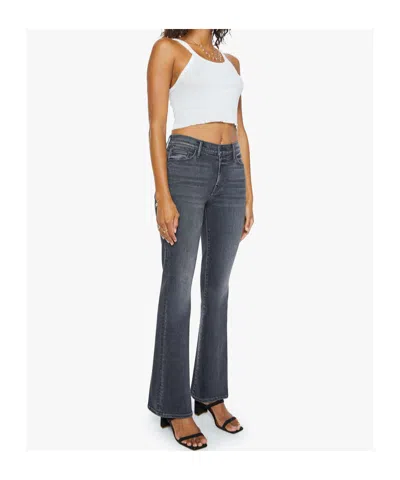 Mother Flared Leg Trousers Contrast Stitching In Black