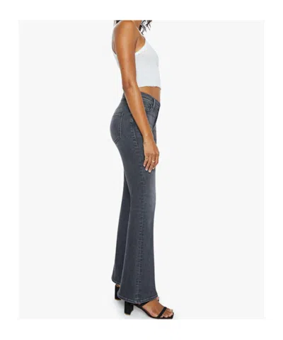 Mother Flared Leg Trousers Contrast Stitching In Black