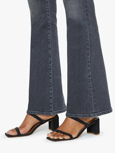 Mother Flared Leg Trousers Contrast Stitching In Black
