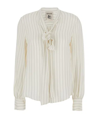 Semicouture Striped Crepe De Chine Shirt