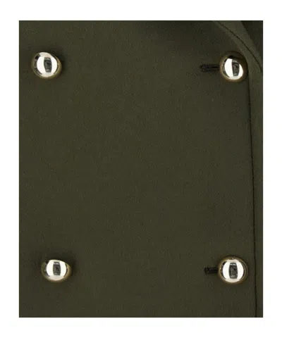 Semicouture Double-breasted Button Peacoat In Green