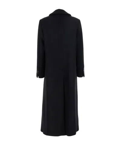 Semicouture Double-breasted Wool Coat In Black