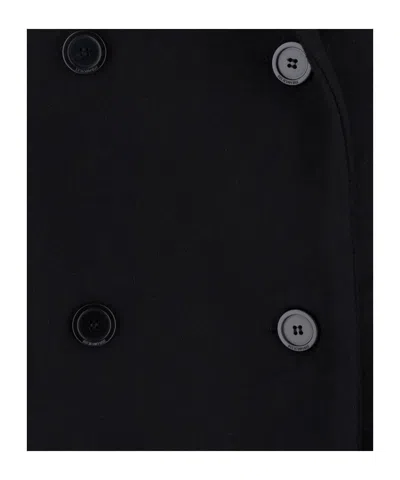 Semicouture Double-breasted Wool Coat In Black