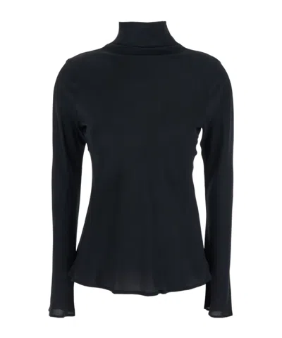 Semicouture Crepe De Chine High Neck Blouse