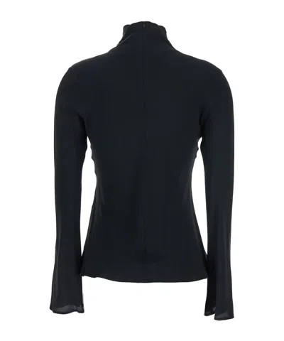 Semicouture Crepe De Chine High Neck Blouse