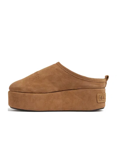 Balenciaga Women's Alaska Soft Platform Mule In Brown/white