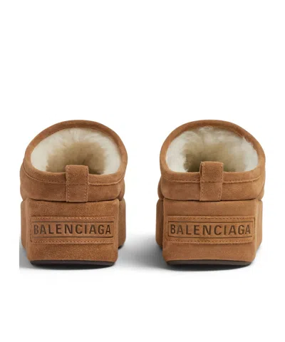 Balenciaga Women's Alaska Soft Platform Mule In Brown/white