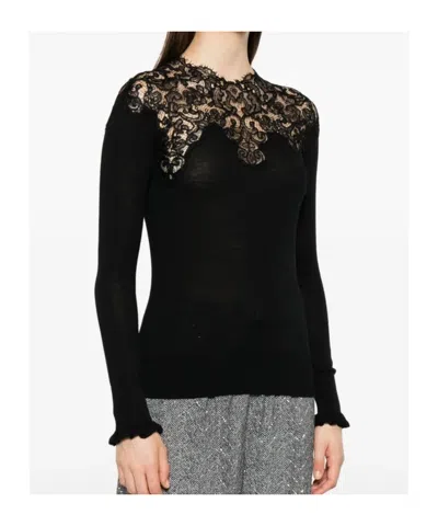 Ermanno Scervino Lace-trimmed Merino Wool T-shirt