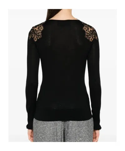 Ermanno Scervino Lace-trimmed Merino Wool T-shirt
