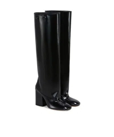 Marni Black Polished Leather Trunkaroo Knee-high Boots