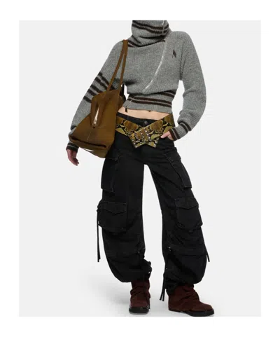 Attico Cardigan Melange Grey In Gray