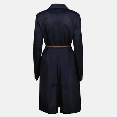 Prada Midnight Blue Re-nylon Trench Coat In Multi
