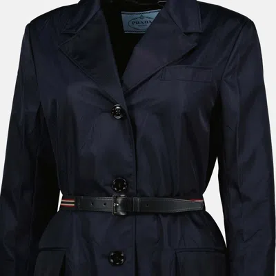 Prada Midnight Blue Re-nylon Trench Coat In Multi