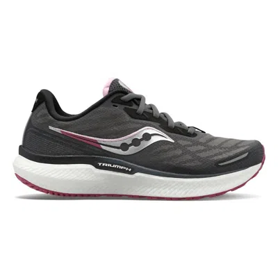 Saucony Women's Triumph 19 Running Shoes In Shadow/quartz In Black