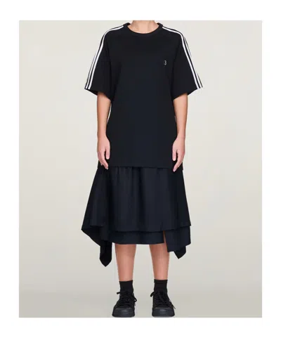 Y-3 Adidas Y 3 Black T Shirt In Wool And Nylon Blend In Black