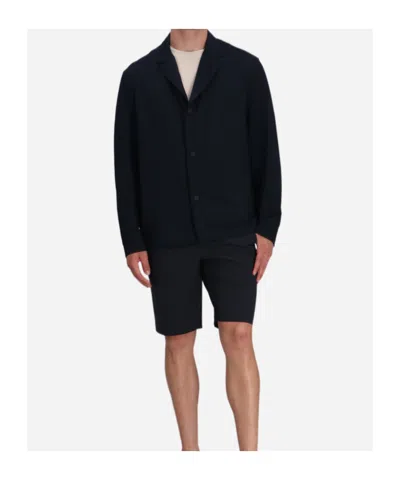 Hugo Boss Notched-collar Button-up Jacket In Blue