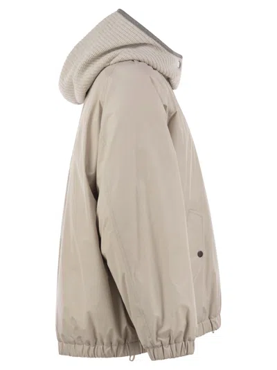 Brunello Cucinelli Water-repellent Techno Cotton Taffeta Down Jacket With Hood