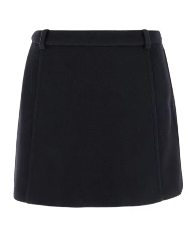 Jil Sander Herringbone Wool Mini Skirt