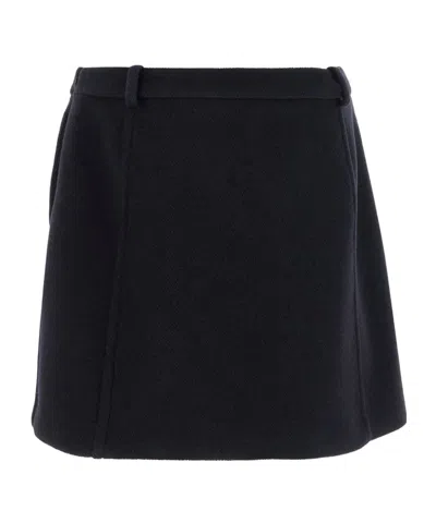 Jil Sander Herringbone Wool Mini Skirt