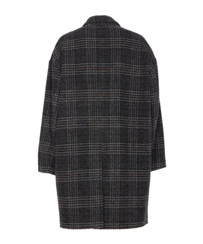 Isabel Marant Check Coat In Black