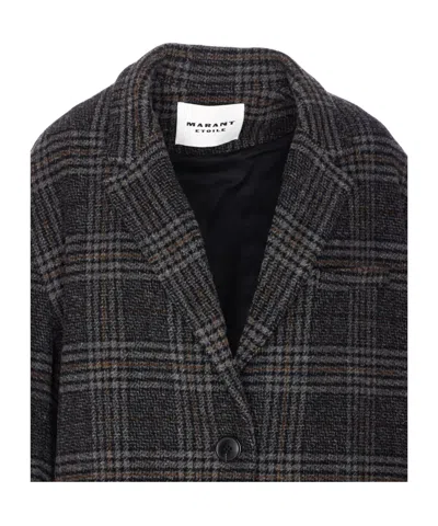 Isabel Marant Check Coat In Black