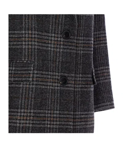 Isabel Marant Check Coat In Black