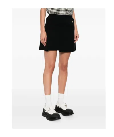 Vivienne Westwood Belted Pleated Mini Skirt In Black