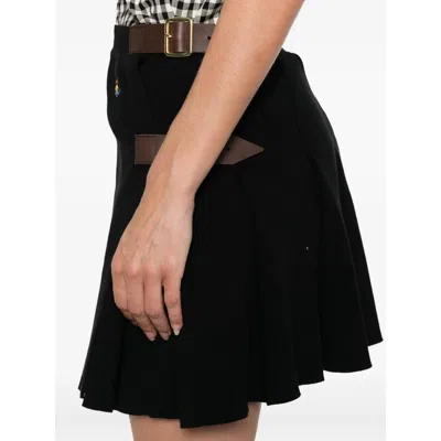 Vivienne Westwood Belted Pleated Mini Skirt In Black