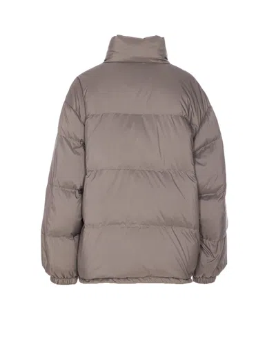 Miu Miu Long Sleeve Down Jacket In Gray