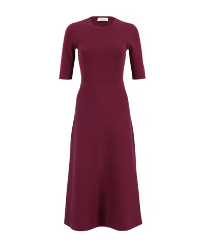 Gabriela Hearst Seymore Crew-neck Midi Dress In Red