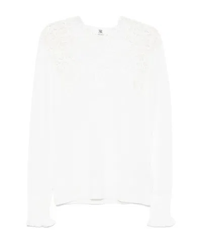 Ermanno Scervino Long Sleeve Turtle-neck Sweater In White