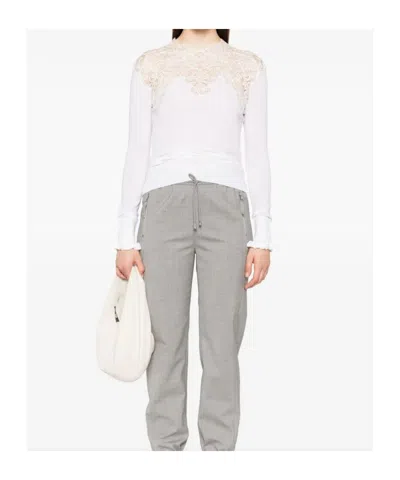 Ermanno Scervino Long Sleeve Turtle-neck Sweater In White