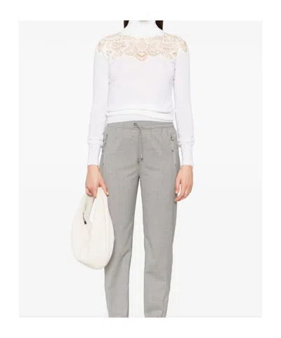 Ermanno Scervino Long Sleeve Turtle-neck Sweater In White