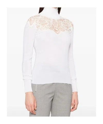 Ermanno Scervino Long Sleeve Turtle-neck Sweater In White