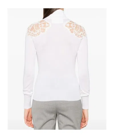 Ermanno Scervino Long Sleeve Turtle-neck Sweater In White
