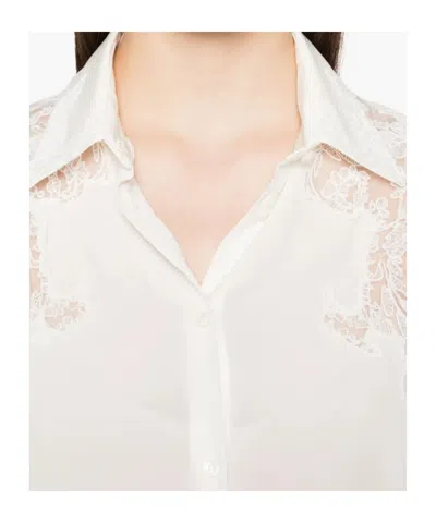 Ermanno Scervino Silk Blouse With Intricate Lace Detailing In White
