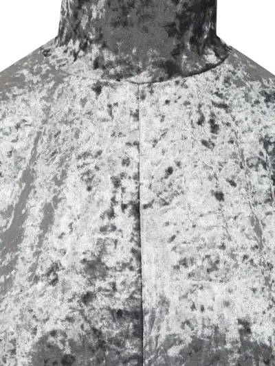 Forte Forte Stretchy Rollneck In Shimmering Velvet In Gray