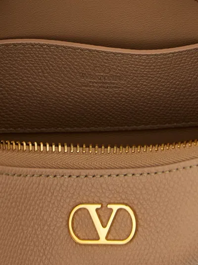 Valentino Le Mini Sac Crescent-shaped Zip-top Shoulder Bag In Neutral