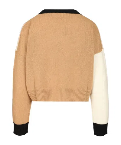 Marni Women Ppnk Color Block Cashmere Cropped Sweater In Neutral