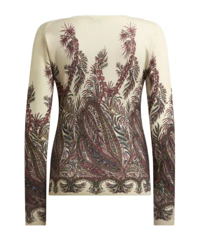 Etro Paisley Print V-neck Sweater With Long Sleeves In Multi