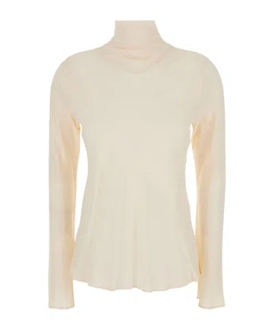 Semicouture Crepe De Chine High Neck Blouse