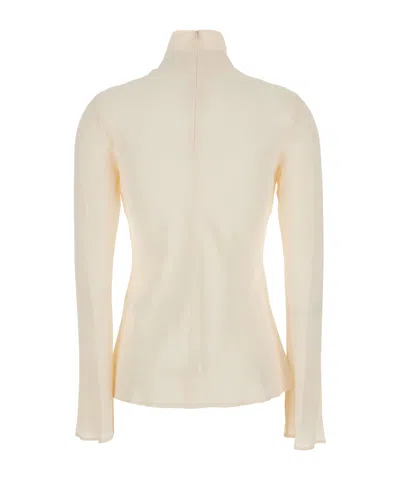 Semicouture Crepe De Chine High Neck Blouse