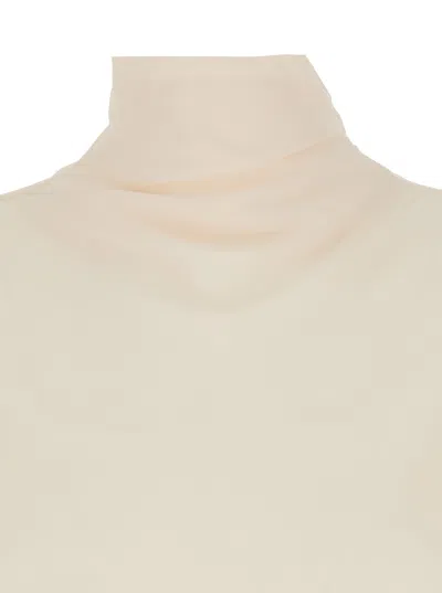Semicouture Crepe De Chine High Neck Blouse