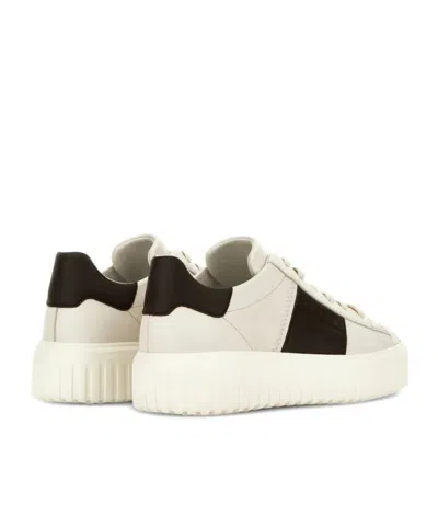 Hogan Sneakers Striped Panel Flat Sole In White