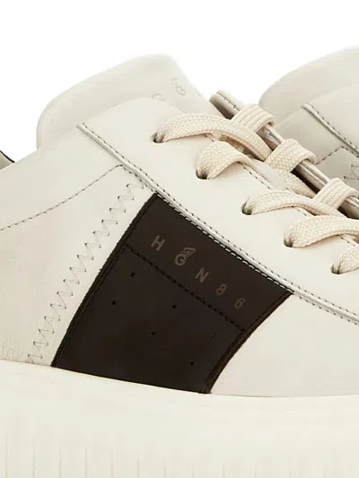 Hogan Sneakers Striped Panel Flat Sole In White