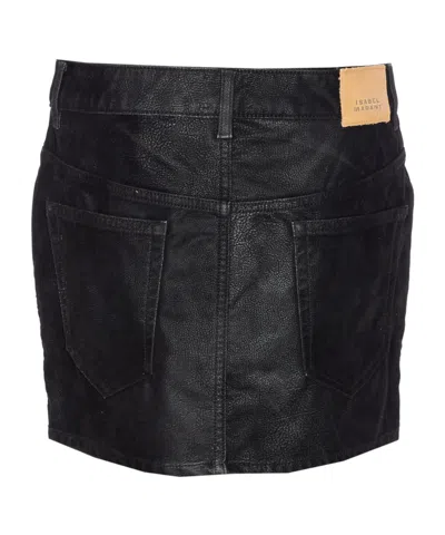Isabel Marant Étoile Isabel Marant Etoile Black Synthetic Leather Kimmy Mini Skirt In Black